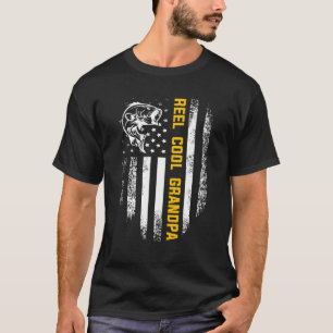 T-shirt Super Papi Grand-Père Drapeau Vintage Pêche Fête d
