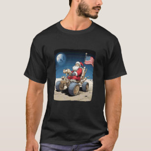 T-shirt Super Père Noël de l'espace avec Véhicule Lunaire