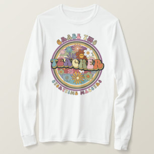 T-shirt Super Retro Floral Daisy Grade Two Nom de l'enseig