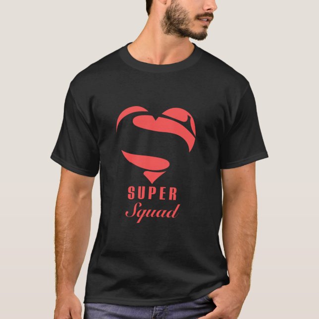 T-shirt Super Squad Superhero Cadeau Famille Costum de Noë (Devant)