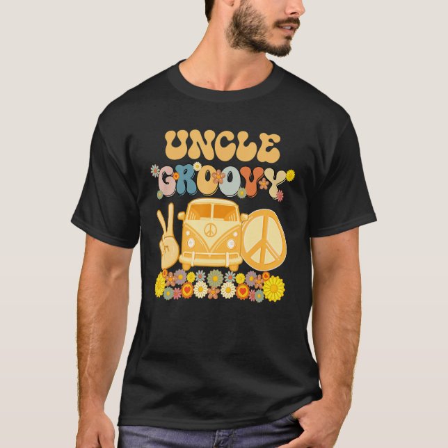T-shirt Super Uncle Retro Correspondant Famille Baby showe (Devant)