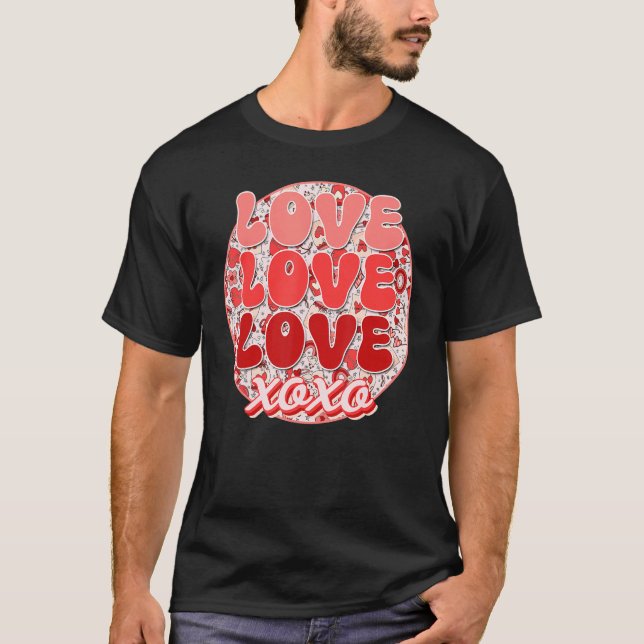 T-shirt Super Valentine's Day Love Retro Café Coeur Flo (Devant)