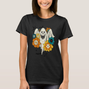 T-shirt Super Vintage Floral Ghost Cute Halloween Éffrayan
