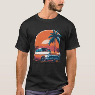 T-shirt super voiture avec ami de la famille du coucher du