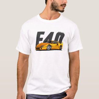 T-shirt Super Voiture Sport Jaune Retro F40 F-40