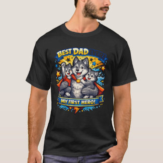T-shirt Super Wolf Dad – My First Hero