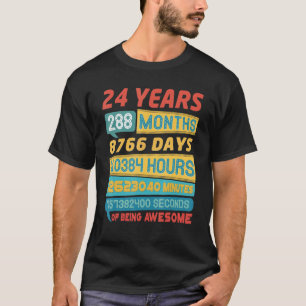 T-shirt Superbe 24 Ans Vintage 24e Anniversaire