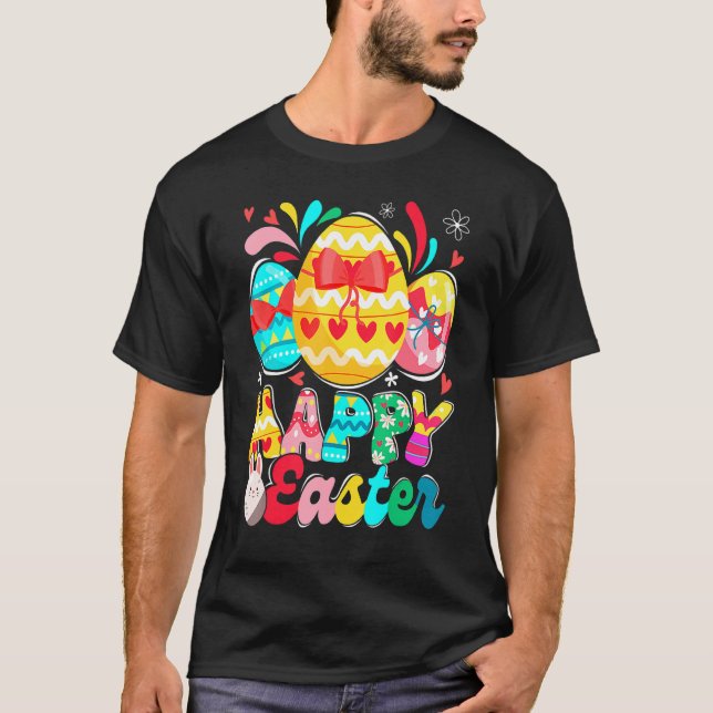 T-shirt Superbe chasse aux oeufs Bunny Pâques Joyeux jour  (Devant)