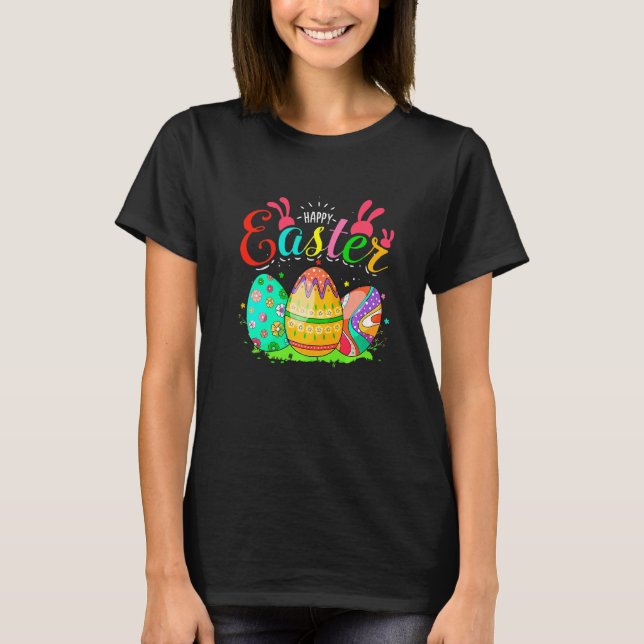 T-shirt Superbe chasse aux oeufs Bunny Pâques Joyeux jour  (Devant)