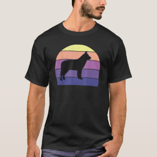 T-shirt Superbe Crépuscule Rétro Husky Sibérien Superbe Pr