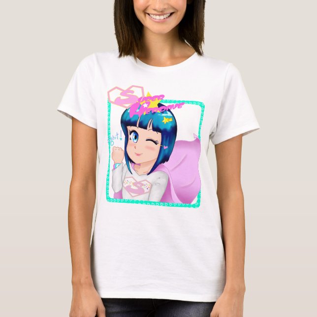 T-shirt superbe de combat de héroïne (Devant)