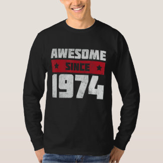 T-shirt Superbe depuis août 1974 Vintage 49 ans 49th Bi