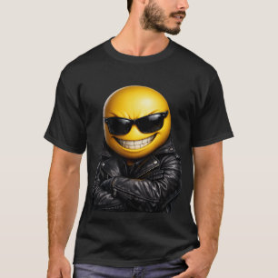 T-shirt Superbe Émoji Veste en Cuir