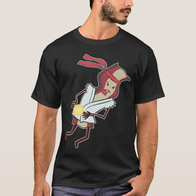 T-shirt superbe foncé de lard d'action (Devant)