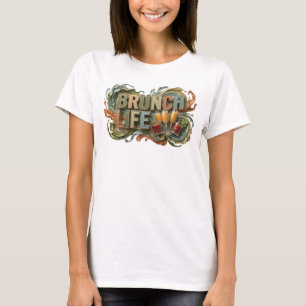 T-shirt Superbe Tee BRUNCH LIFE Orange
