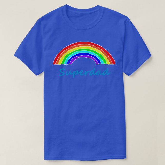 T-shirt Superdad Rainbow pour papa en Fête des pères (Design devant)