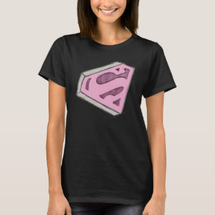 T-shirt Supergirl a esquissé le logo rose