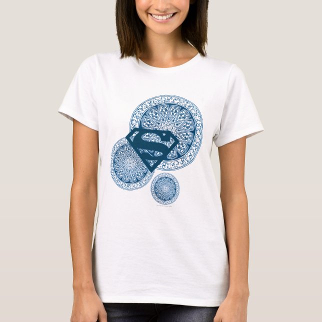 T-shirt Supergirl Blue Circle Design (Devant)