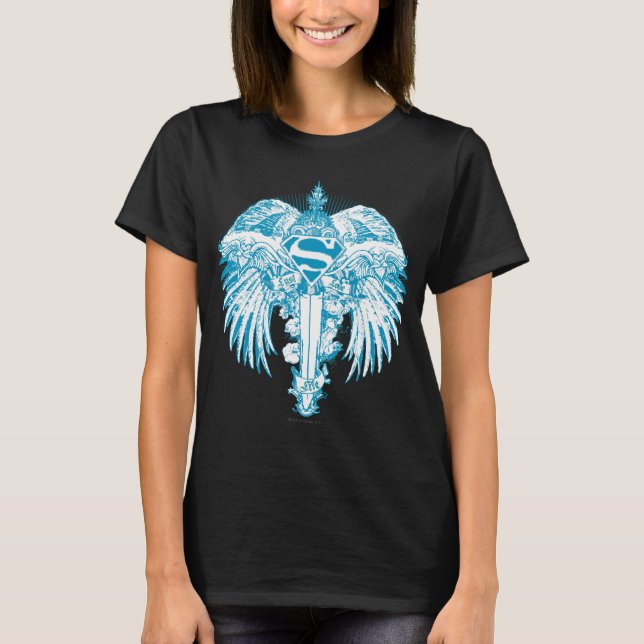 T-shirt Supergirl Blue Wings (Devant)
