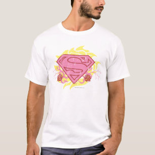 T-shirt Supergirl Fleurs roses