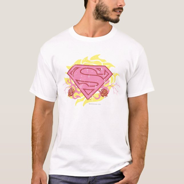 T-shirt Supergirl Fleurs roses (Devant)