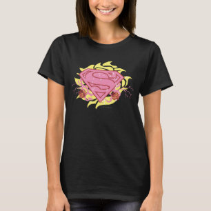 T-shirt Supergirl Fleurs roses
