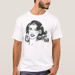 T-shirt Supergirl noir et blanc dessin 2