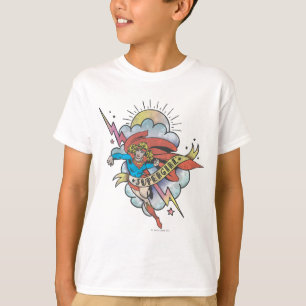 T-shirt Supergirl volant éclair tatouage