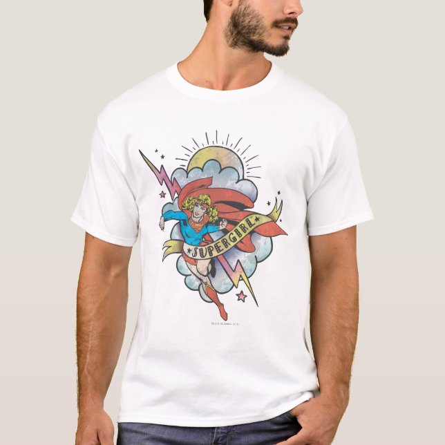 T-shirt Supergirl volant éclair tatouage (Devant)
