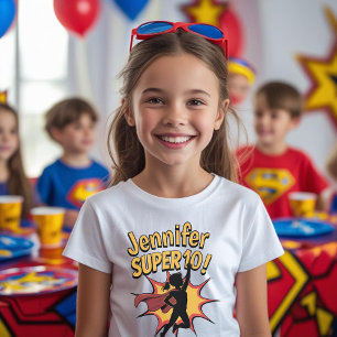 T-shirt Superhero anniversaire filles tenue top
