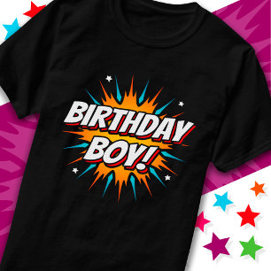 T-shirt Superhero Party Comic Book Hero Birthday Boy