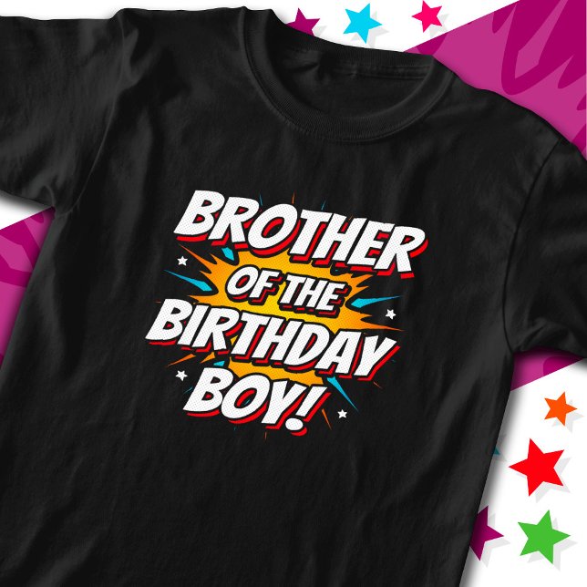 T-shirt Superhero Party Comics Brother of Birthday Boy (Créateur téléchargé)