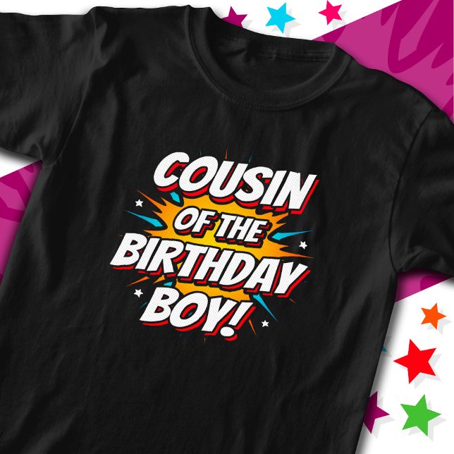 T-shirt Superhero Party Comics Cousin of Birthday Boy (Créateur téléchargé)