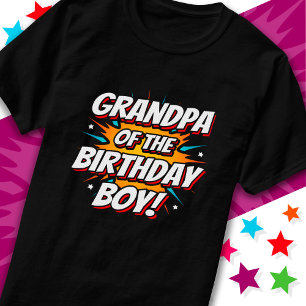 T-shirt Superhero Party Comics Grand-père de Birthday Boy