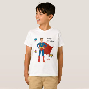 T-shirt Superhero Photo personnalisée Anniversaire du gar