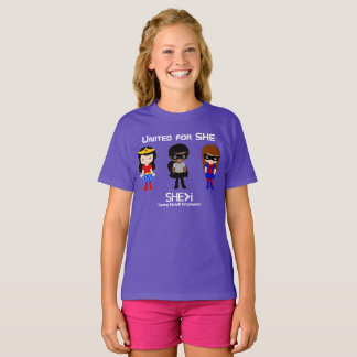 T-shirt SUPERHERO White Outline - United for SHE