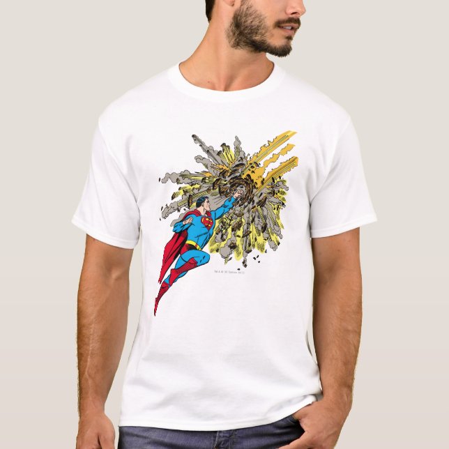 T-shirt Superman Arrête un météore (Devant)