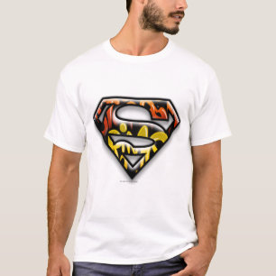 T-shirt Superman S-Shield   Logo de graffiti en noir