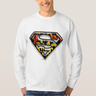 T-shirt Superman S-Shield Logo du graffiti en noir