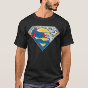 T-shirt Superman S-Shield  Logo du mélange gris-jaune-rou