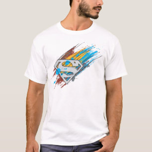 T-shirt Superman S-Shield Logo Paint Streaks