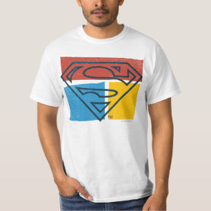 T-shirt Superman S-Shield Logo rouge bleu jaune