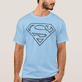 T-shirt Superman S-Shield | Logo Simple Black Outline