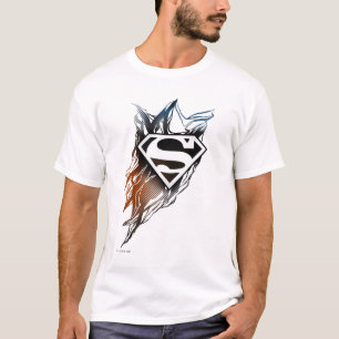 T-shirt Superman Stylisé   Logo bleu orange