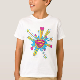 T-shirt Superman Stylisé   Logo rose avec coeur