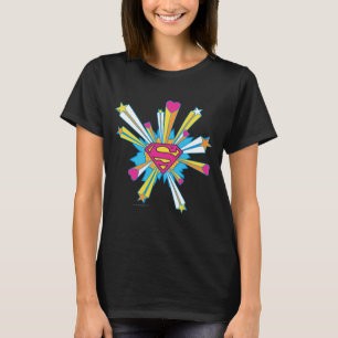 T-shirt Superman Stylized   Pink with Hearts Logo