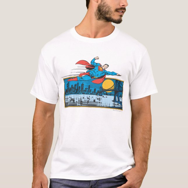 T-shirt Superman Traverse La Ville (Devant)