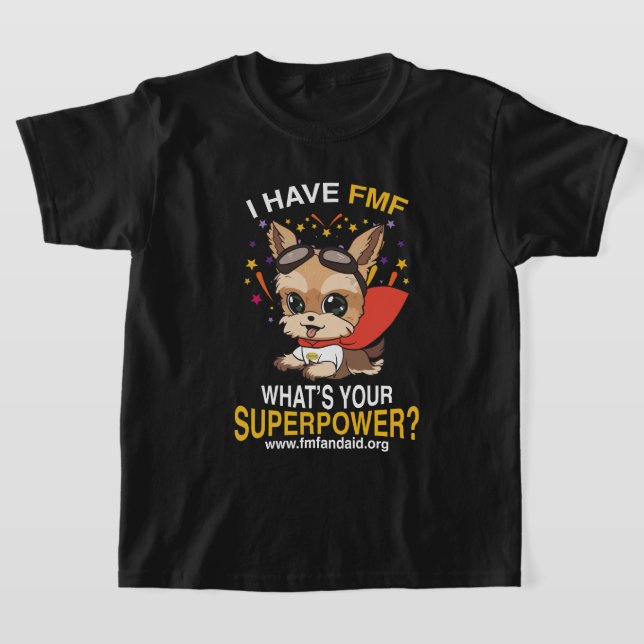 T-shirt Superpuissance FMF de la jeunesse Noir (Poser)