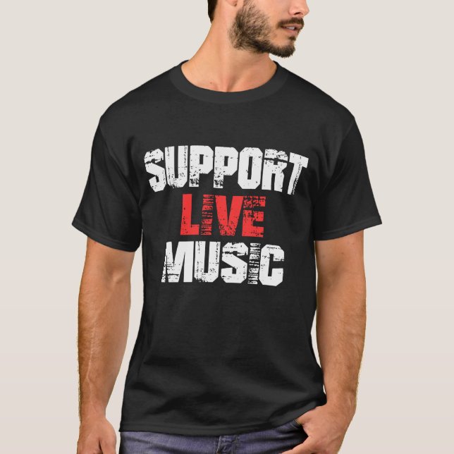 T-shirt Support de musique Live (Devant)