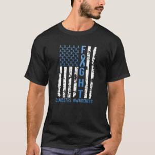 T-shirt Support Flag USA Type 2 Type 1 Diabetes Awar